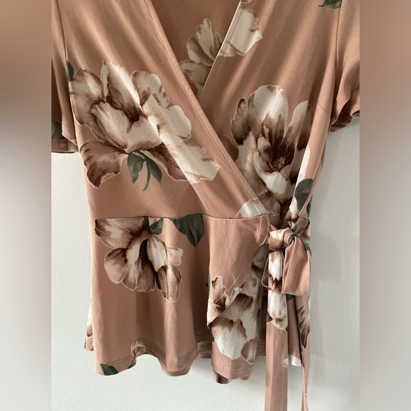 Monteau Faux Wrap Peplum Women’s Blouse Size M - Picture 4 of 6